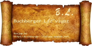 Buchberger Líviusz névjegykártya